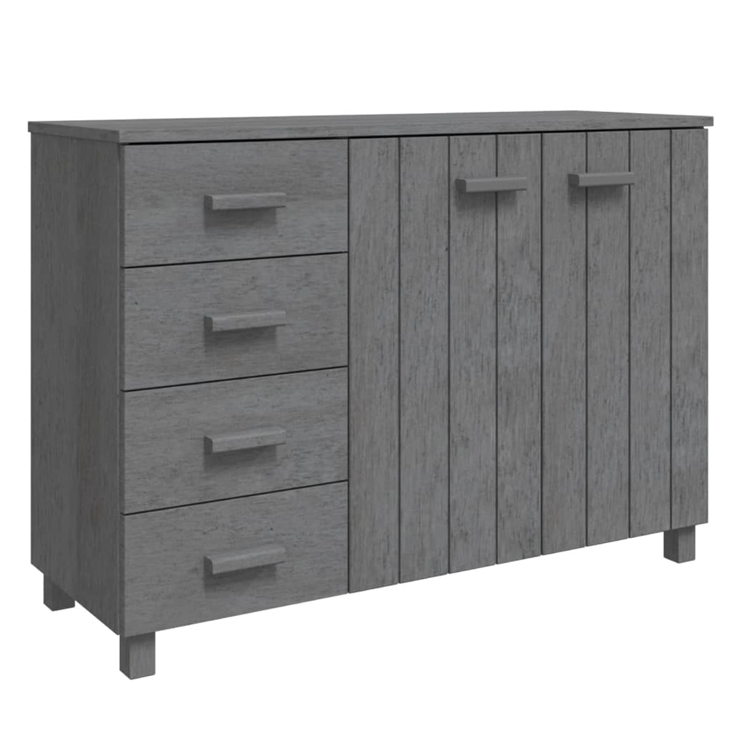 vidaXL Sideboard HAMAR Dunkelgrau 113x40x80 cm Massivholz Kiefer 340446