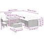 vidaXL Garten-Sofa-Set 13-tlg, schwarz, Poly Rattan, mit Maßangaben für Gartenmöbel.