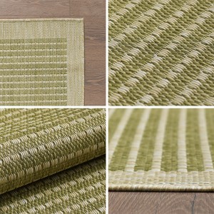 Ayyildiz Outdoor-Teppich Giza 80x250 cm, grün, Sisal-Optik, wetterfest für Balkon und Terrasse.