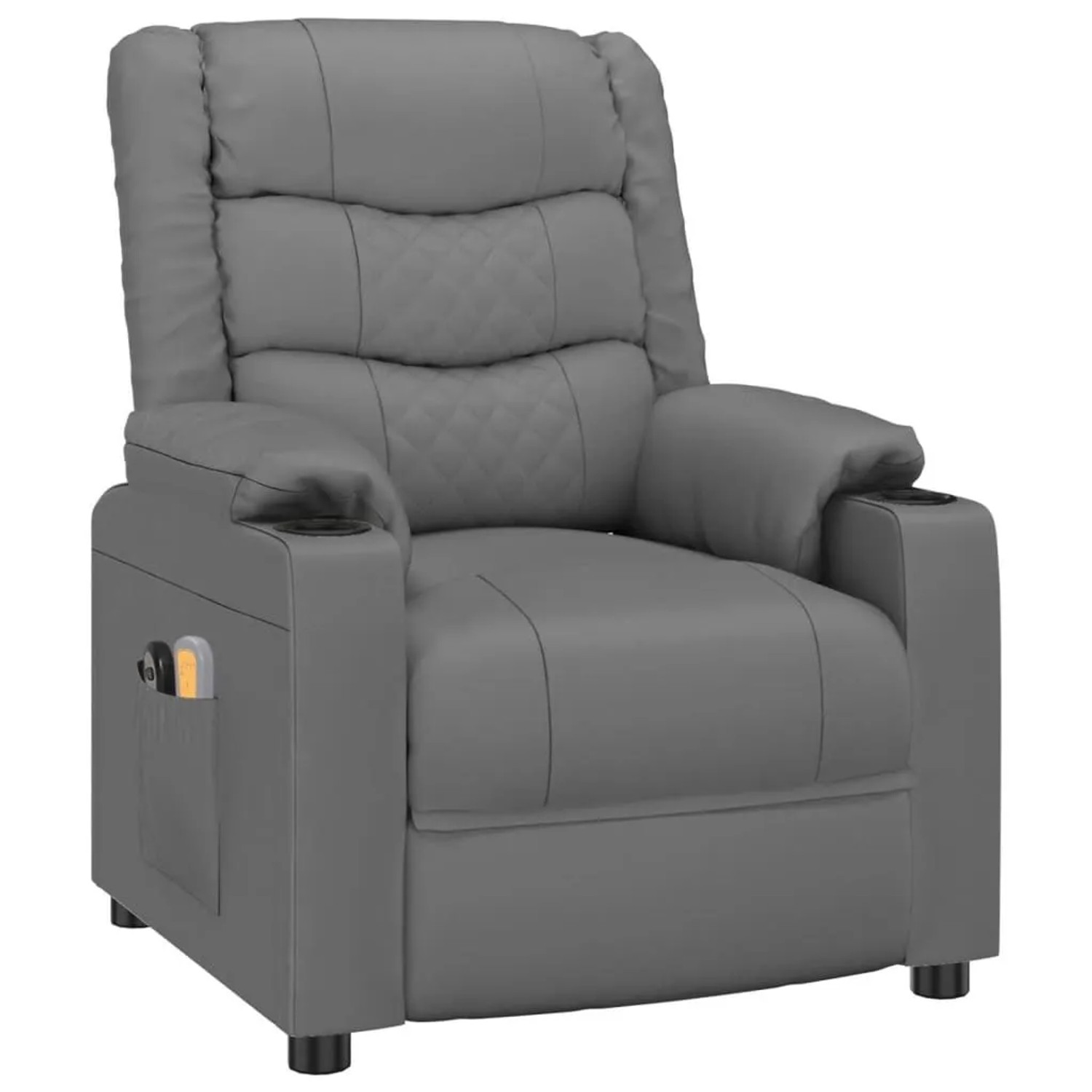 vidaXL Massagesessel Elektrisch Grau Kunstleder 3143459