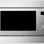PKM Einbau-Mikrowelle MW800.8-20G-EB, silberne Edelstahl-Mikrowelle mit Grill und LED-Anzeige.