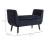 Schwarze HOMCOM Sitzbank mit Stauraum, Polsterung, Knopfheftung und goldfarbenen Beinen. Maße: 107x42x65 cm.