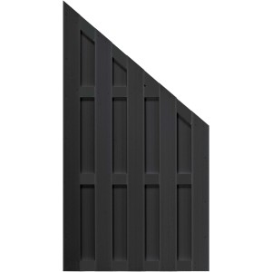 Elephant WPC Bohlenzaun Color Line, anthrazit, schräges Element für Sichtschutz.