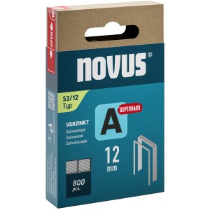 Novus Feindrahtklammern A 53, 12mm, 800 Stück, superhart, verzinkt für Tacker.