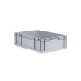 Graue PROREGAL Eurobox 40x60 cm mit Deckel, Kunststoff Aufbewahrungsbox für Lager und Transport.