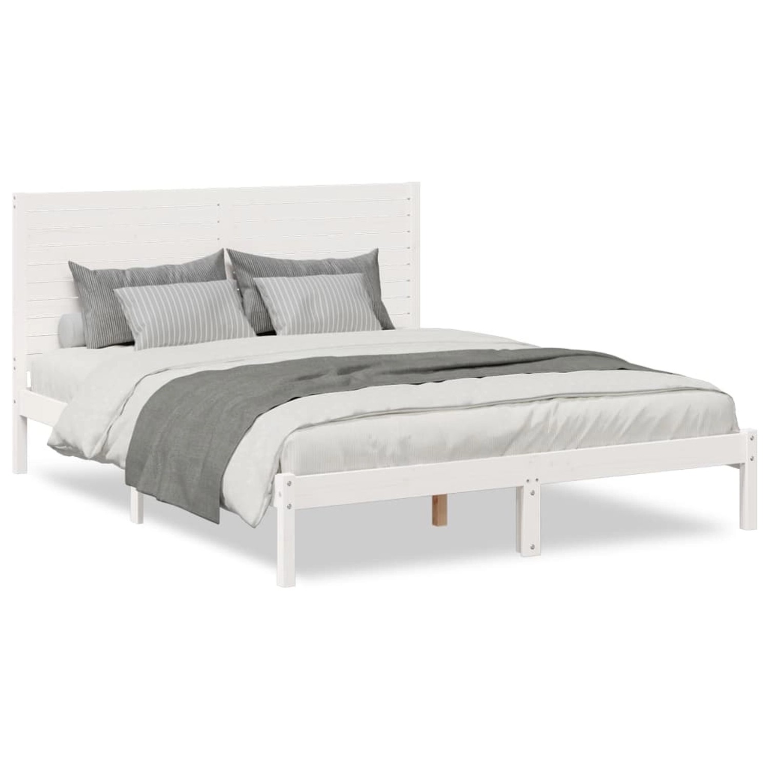 vidaXL Massivholzbett Extra Lang ohne Matratze Weiß 140x220 cm 3309314 günstig online kaufen