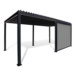 Anthrazitfarbenes Seitenrollo (400 cm) für Cadiz Terrassenüberdachung.