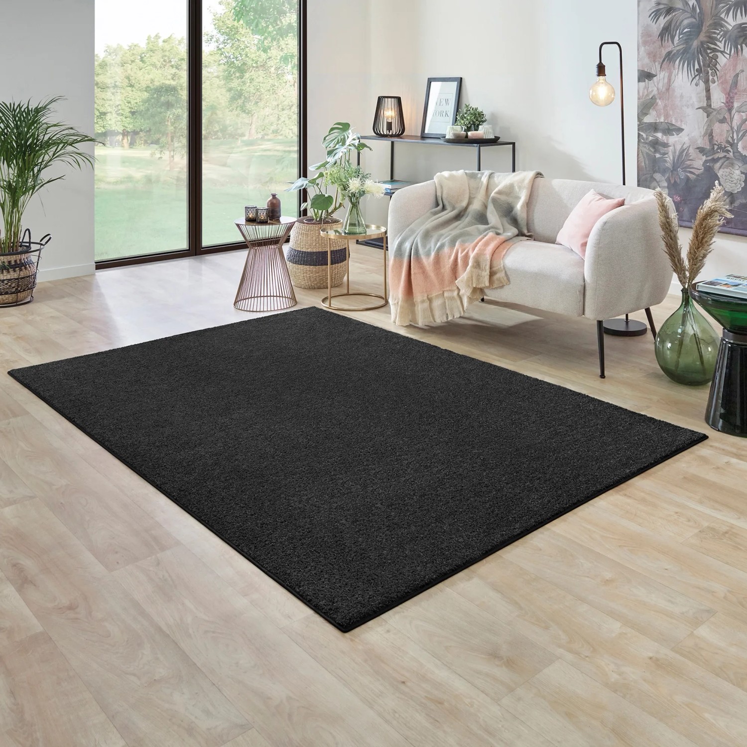 Wohnzimmer Teppich Vital Anthrazit 160 x 230 cm kaufen bei OBI