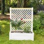 KHW Pflanzkasten mit Spalier, 2-teilig, weiß, für Kübel- und Rankpflanzen im Garten.