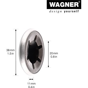 Wagner Verschlusskappe, 2er Set, Ø 3,8cm, Stahl verzinkt für Rollen und Räder.
