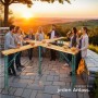 Tectake Stehtisch Quattro, klappbar, mit Holzlackierung und Sonnenschirmhalterung. Ideal für Partys.