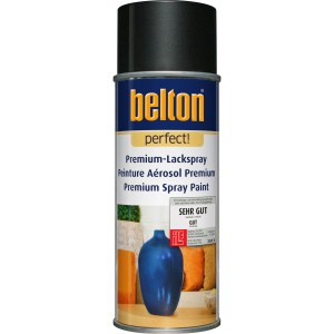 Belton Perfect Premium-Lackspray, Schwarz seidenmatt, 400 ml Dose.