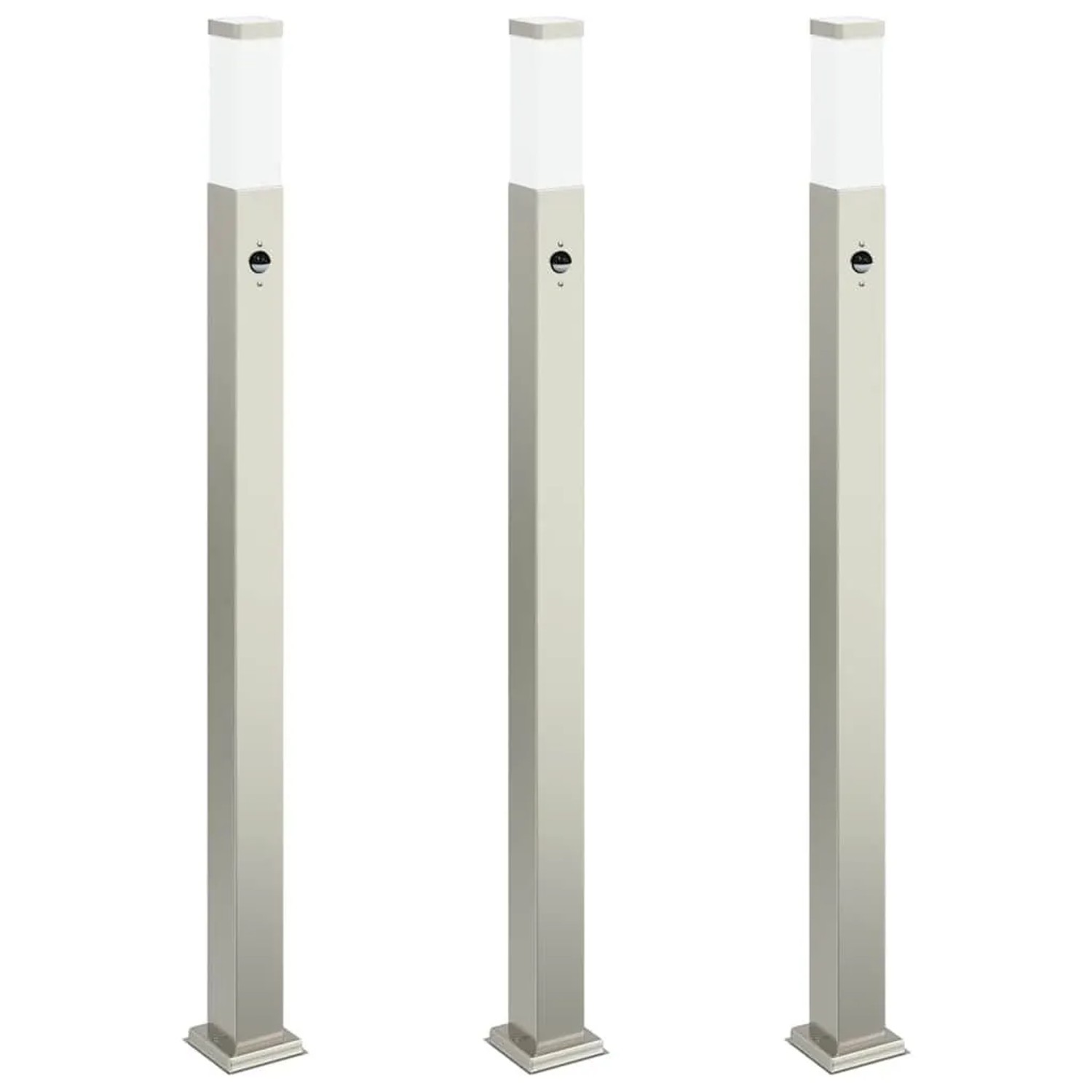 vidaXL Pollerleuchten mit Sensor 3 Stk 110 cm Edelstahl IP44 4006058