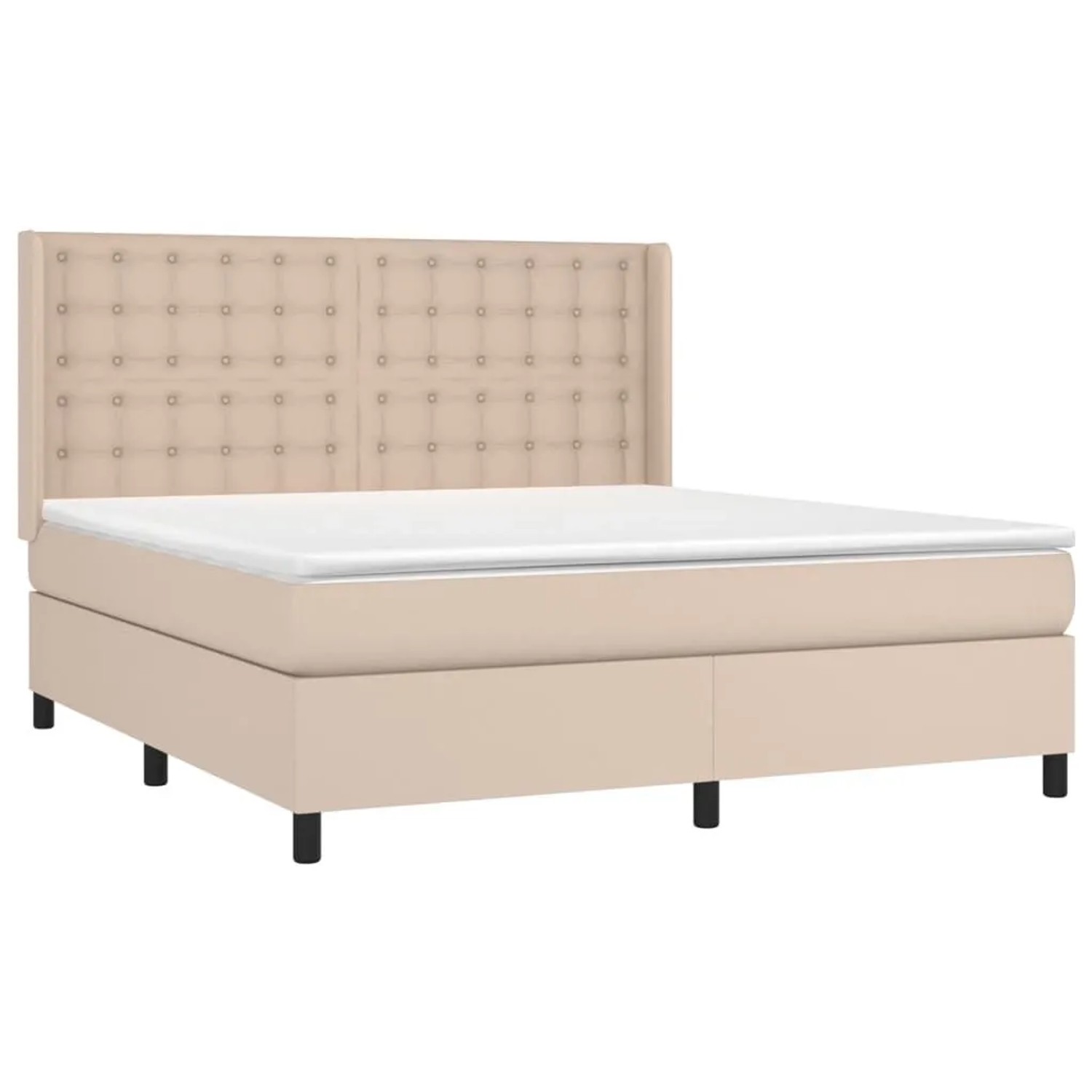 vidaXL Boxspringbett Matratze Cappuccino-Braun 180x200 cm Kunstleder 3132518