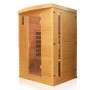 Dewello Infrarotkabine Pierson Pro für 2 Personen aus Hemlock und Zeder mit Glasfront.
