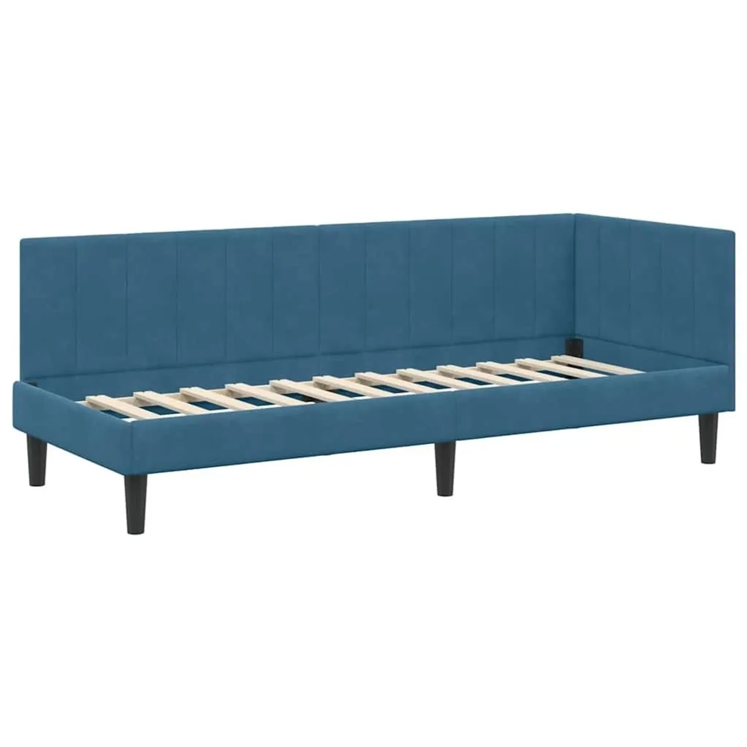 vidaXL Eckbettgestell mit Kopfteil Blau 80 x 200 cm Stoff 42016327 günstig online kaufen