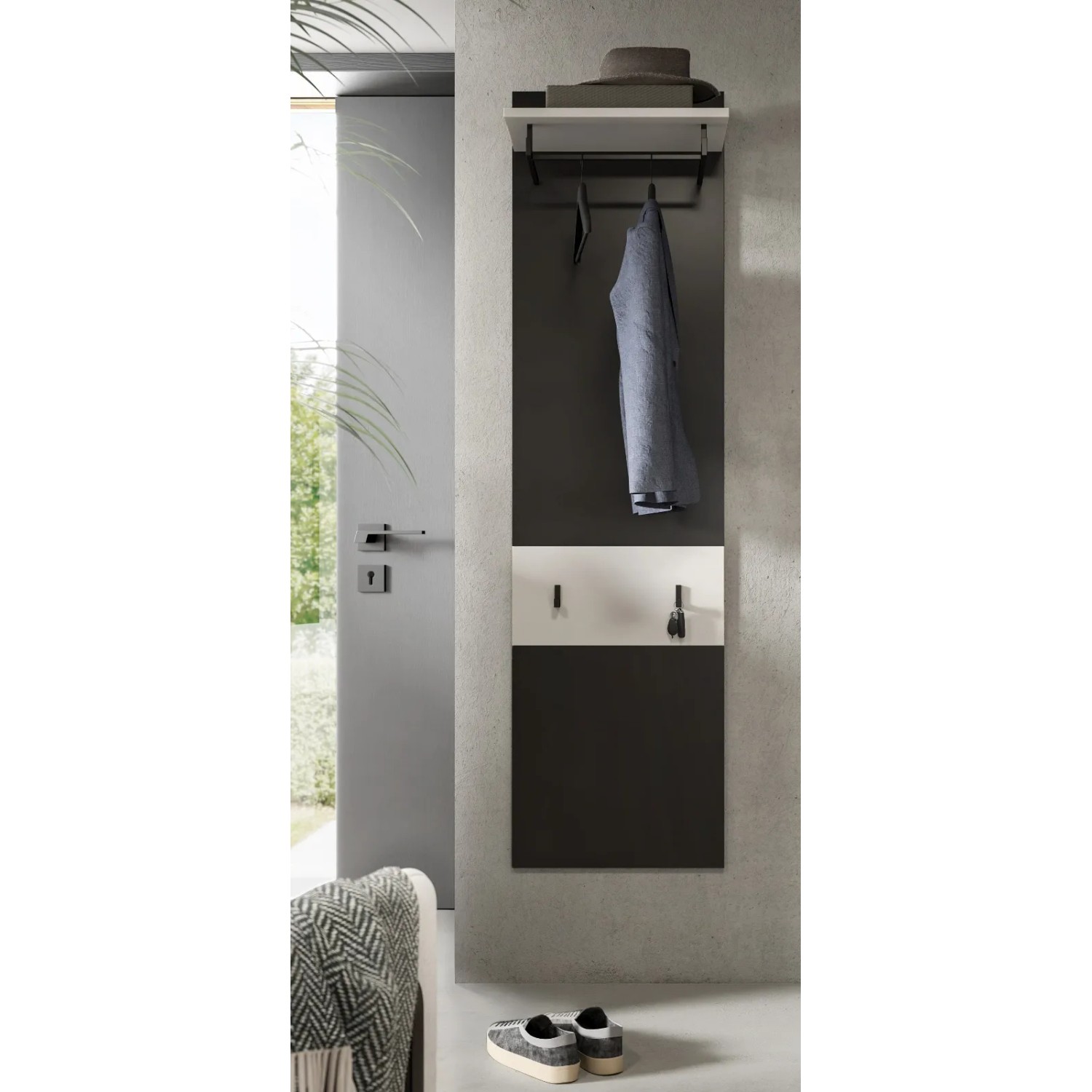 Inn.Furn Garderobenpaneel in Grau und Weiß 45 x 165 cm Cooper_5