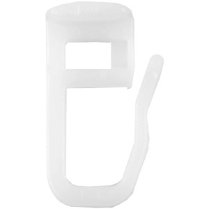 Weißer Vorhanggleiter mit Faltenlegehaken für Aluminium-Gardinenschiene.