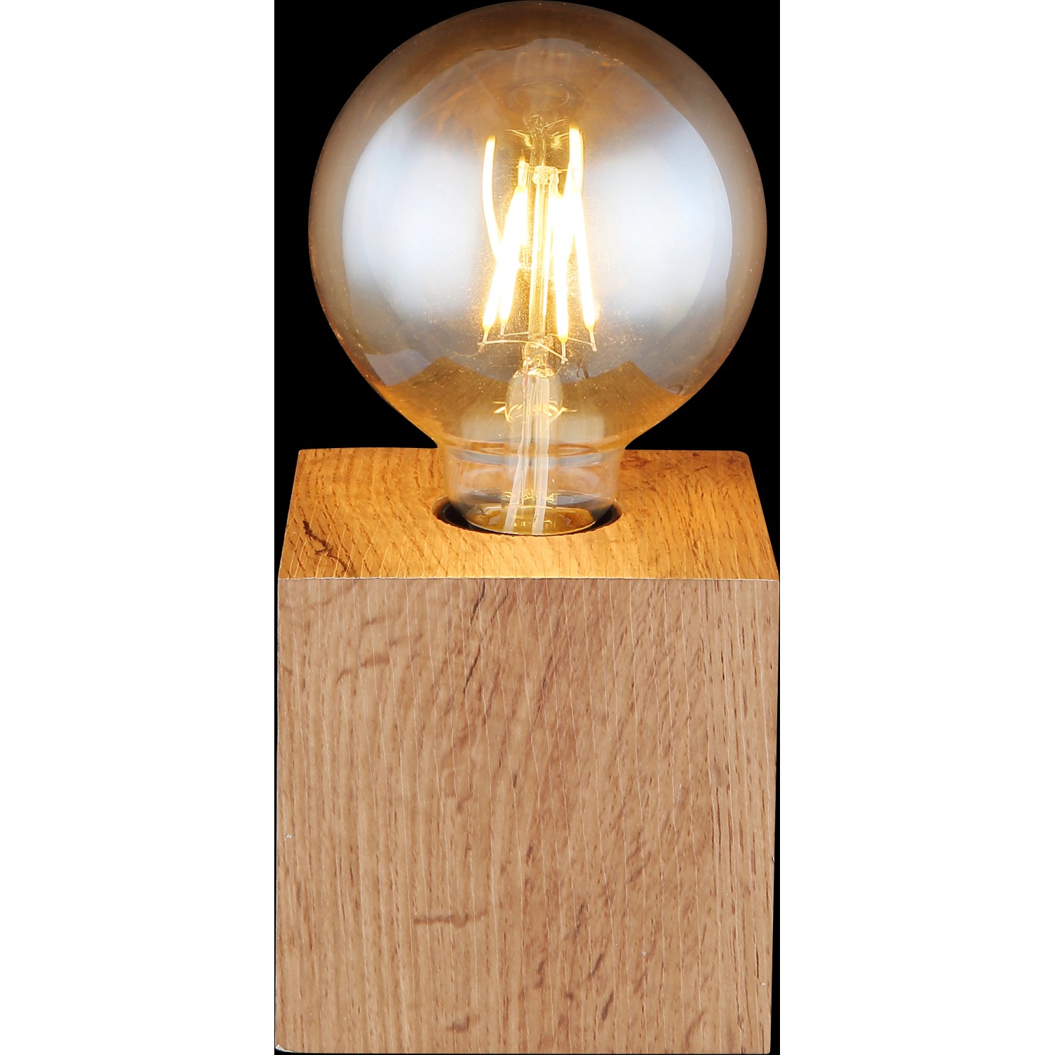 Globo Erna Tischlampe, dunkelbraun, 10x10x10 cm. Design-Tischleuchte mit E27 Fassung.