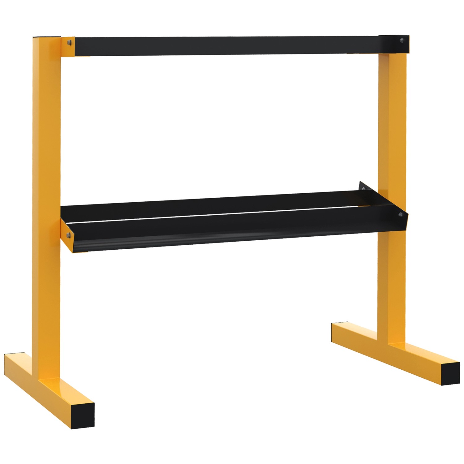 SPORTNOW Hantelständer Stahl Gelb Schwarz 92,5L x 50,5B x 80,5H cm