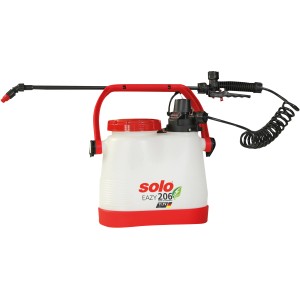 Solo 206 Eazy Akku-Spritze Classic 6 l, rot/weiß, mit Sprühlanze und Spiralschlauch.