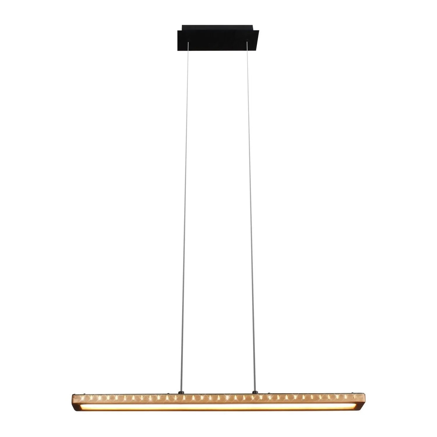 Licht-Erlebnisse LED Hängelampe Holz 70 CM Lang Dimmbar Über Wandschalter 3000K Modern