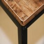 Rebiko Industrie-Schreibtisch: Detail der rustikalen Holzoptik-Platte mit abgerundeten Kanten auf schwarzem Metallgestell.
