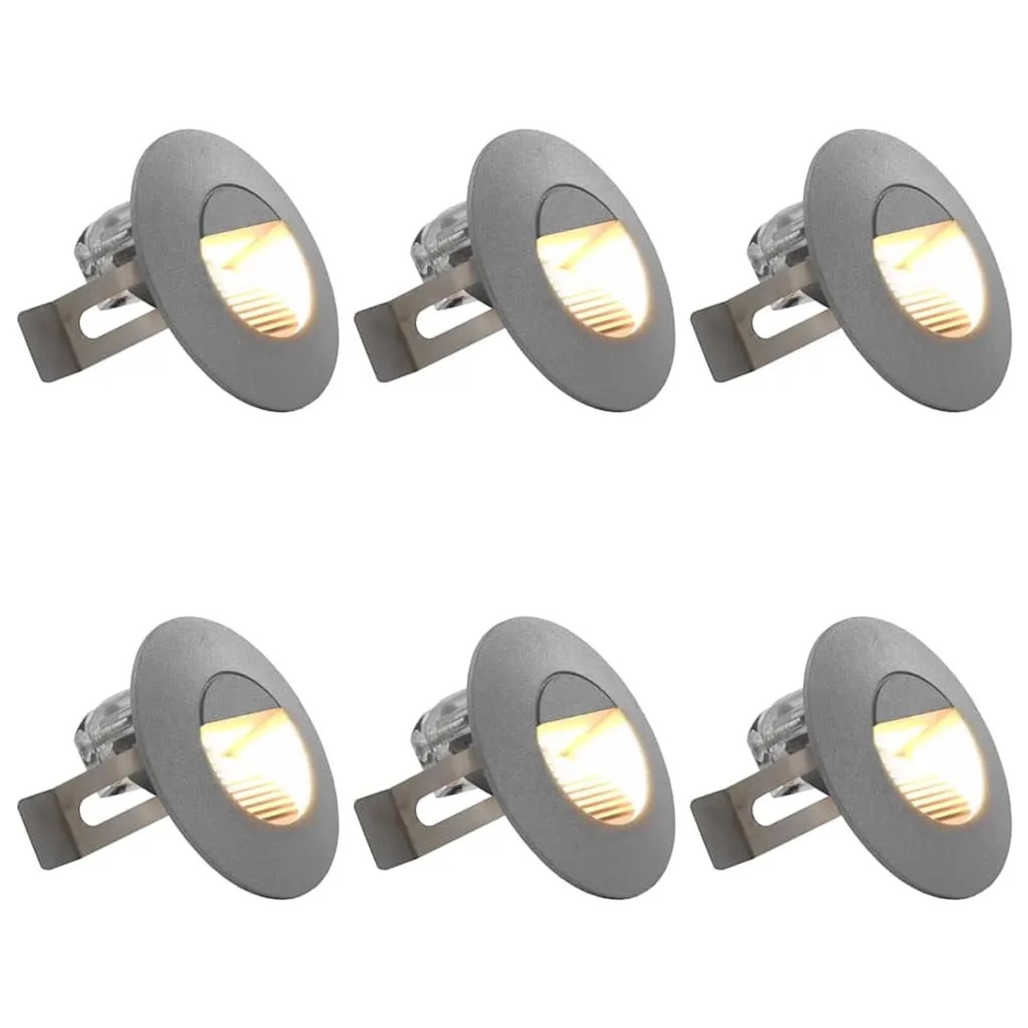 vidaXL Außenwandleuchten 6 Stk LED 2 W Silbern Rund 45655