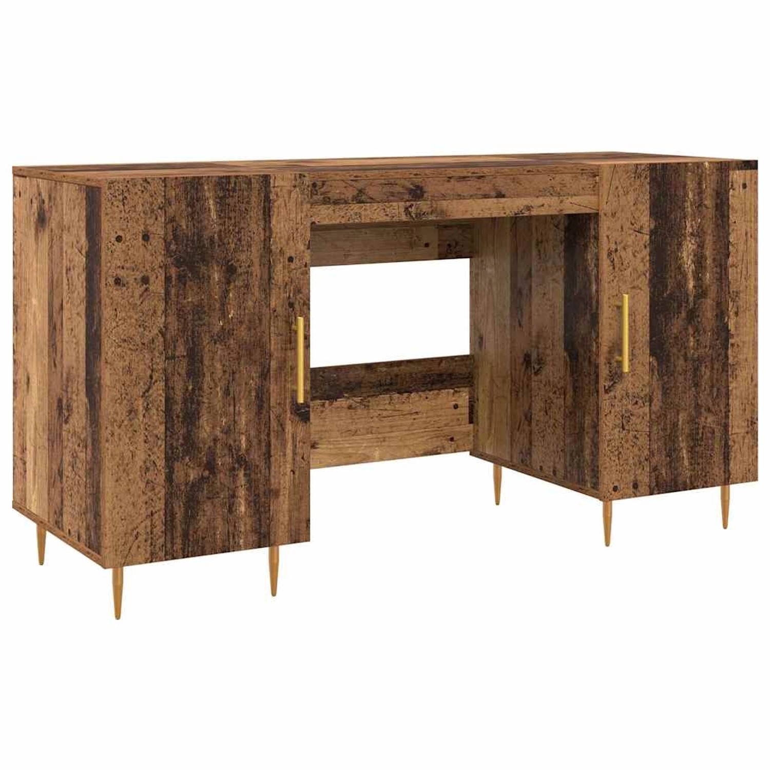 vidaXL Schreibtisch mit Regal Altholz 140 x 50 x 75 cm Holzwerkstoff 879525