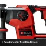 Detailaufnahme des roten Einhell Professional TP-HD 36/30 Akku-Bohrhammers.