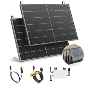Solakon Balkonkraftwerk 900W Solaranlage mit Balkonhalterung Steckerfertig Komplettset Photovoltaik 800W Kabellänge 10m