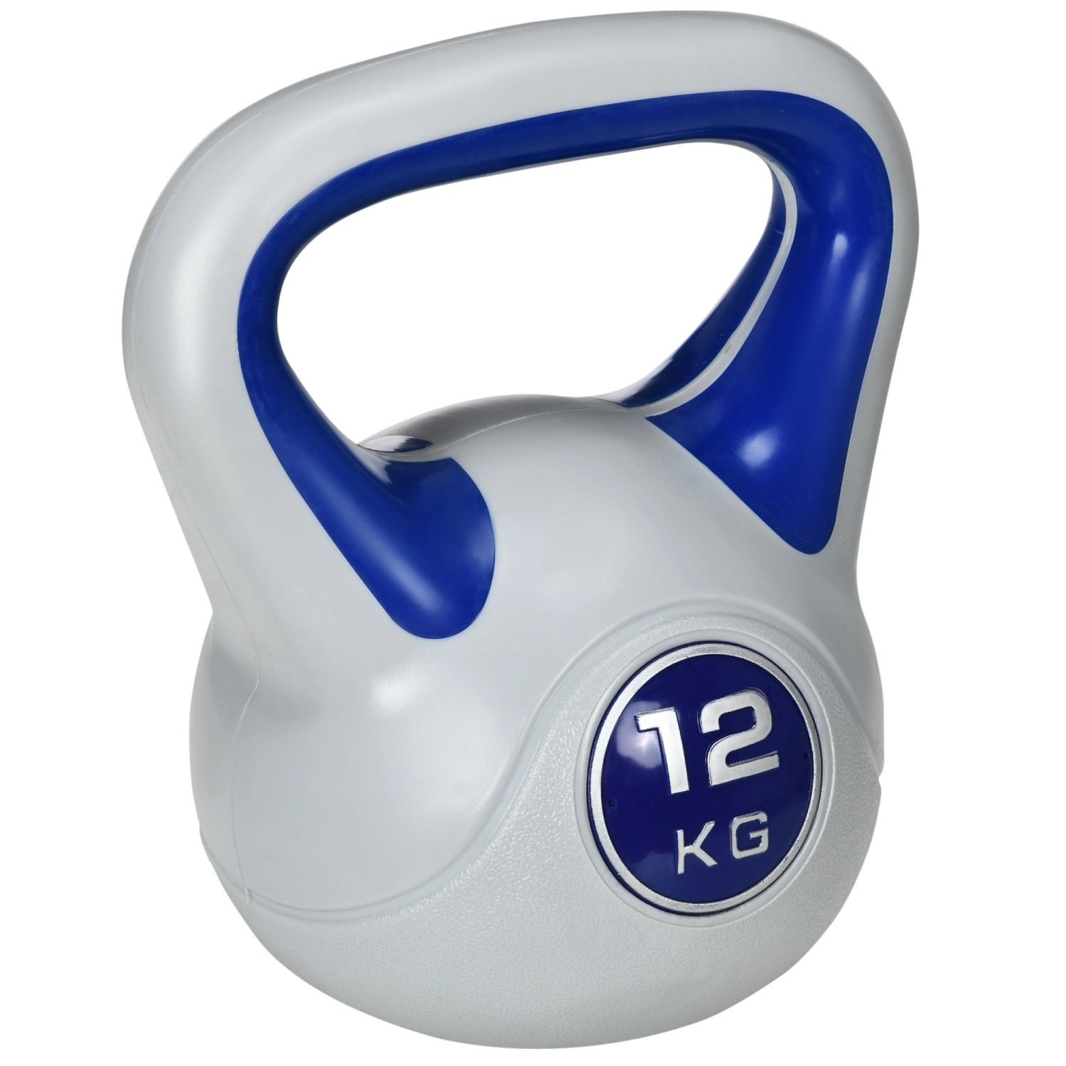 SPORTNOW Kettlebell 12 KG Kunststoff Sand Blau 24L x 17B x 28H cm