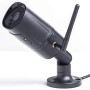 Summer Fun Smart Garden Cam, schwarze Outdoor WLAN Kamera mit Antenne und Fuß.