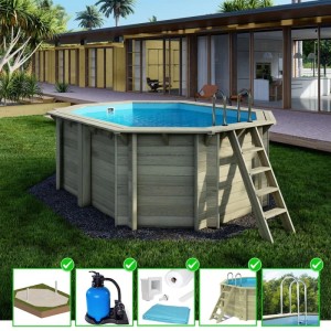 ALTANKA Holzpool Nemo 4,3x3 Höhe 1,31 m auf Rahmen ohne Betonierung BAS7303OSPU