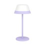 EGLO LED Tischlampe Meggiano, lila-weiß, kabellos, mit Touch-Funktion und RGBW, IP54.