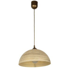 Licht-Erlebnisse Hängelampe Glas Rund Ø 30 cm Retro In Gold E27 Fera