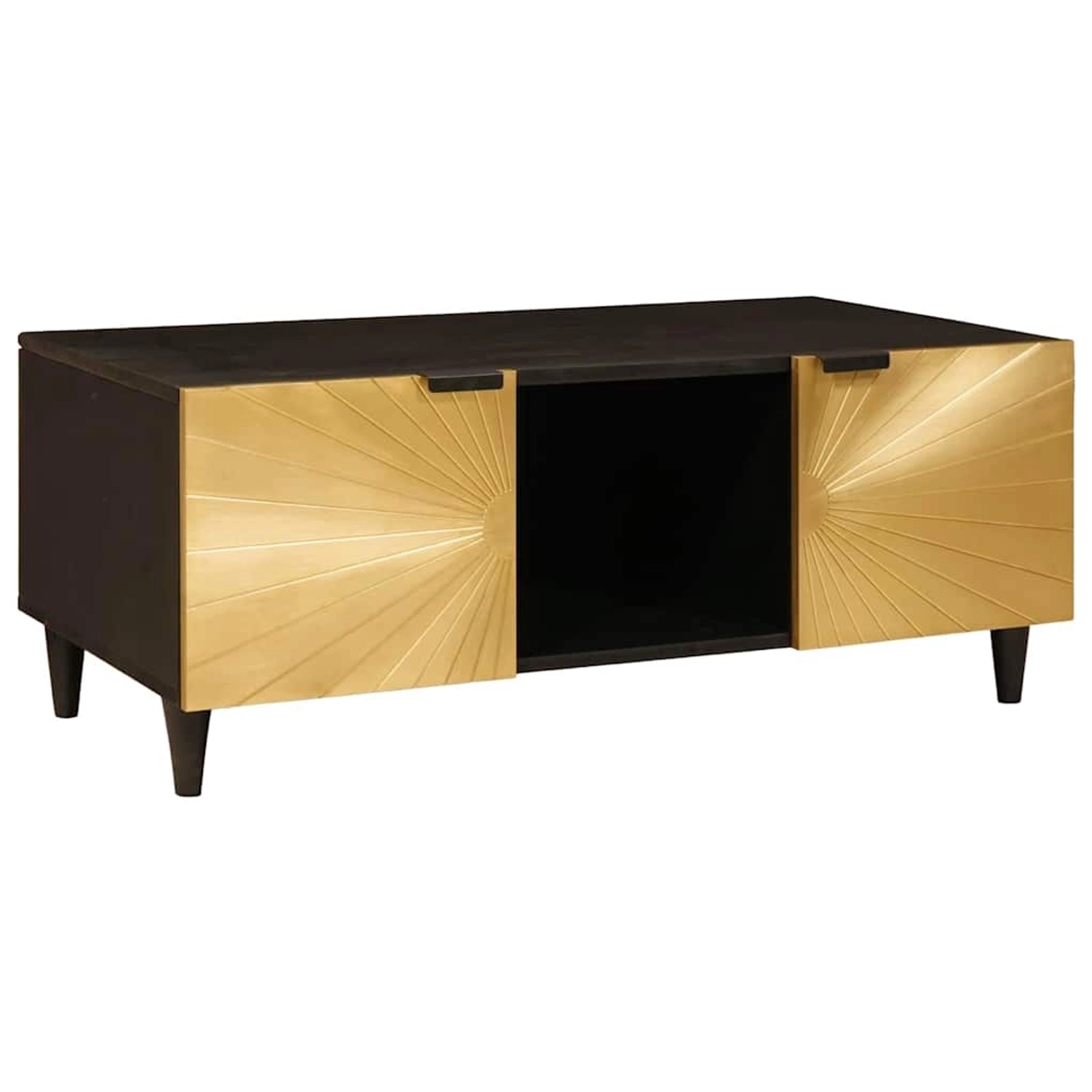 vidaXL Couchtisch Schwarz und Gold 100 x 54 x 40 cm massives Mangoholz 4017 günstig online kaufen