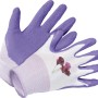 LUX Gartenhandschuhe, Latex, Lila, Größe 9. Gartenbekleidung mit Blumendruck.