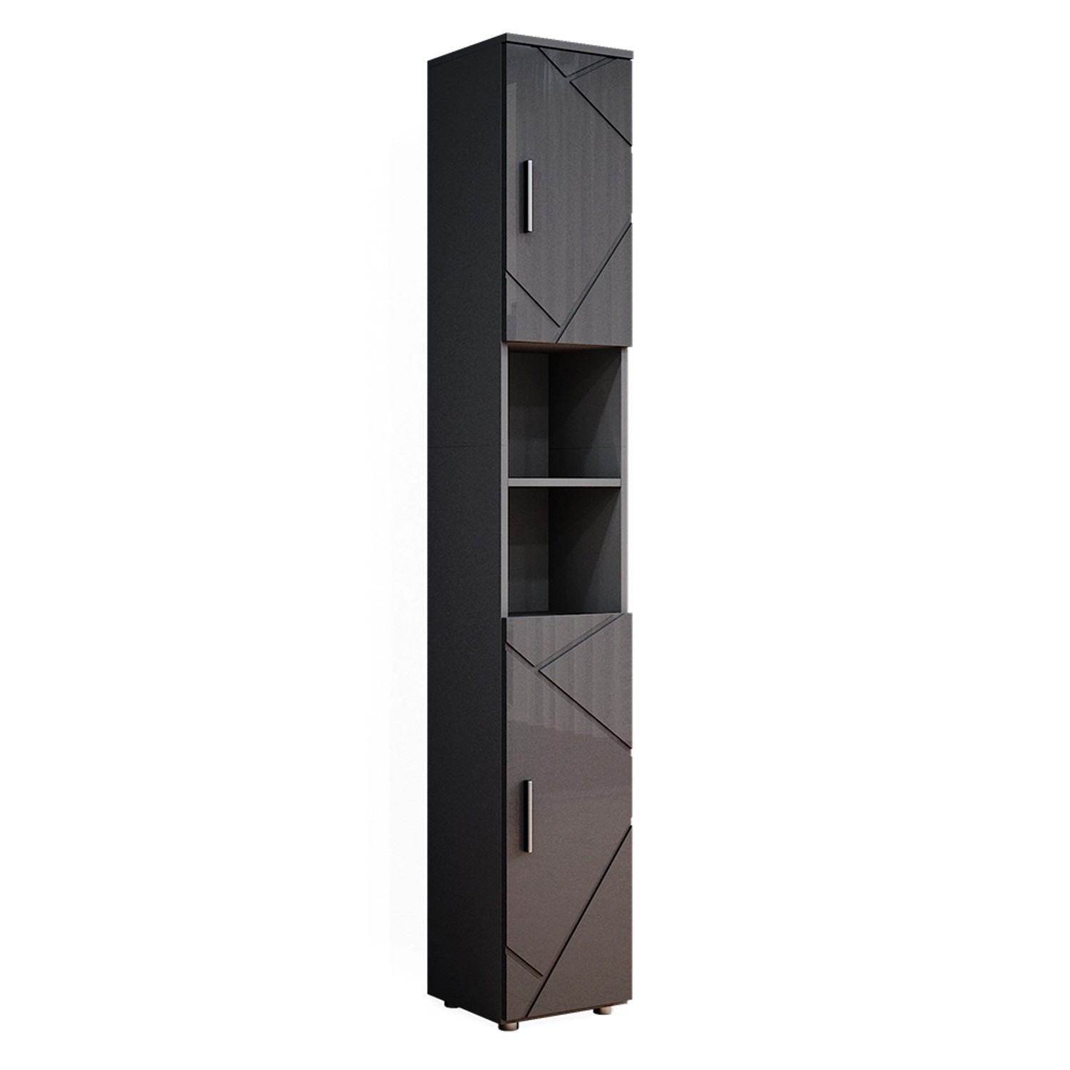 Vicco Badschrank Irma Anthrazit Hochglanz 30 x 192 cm