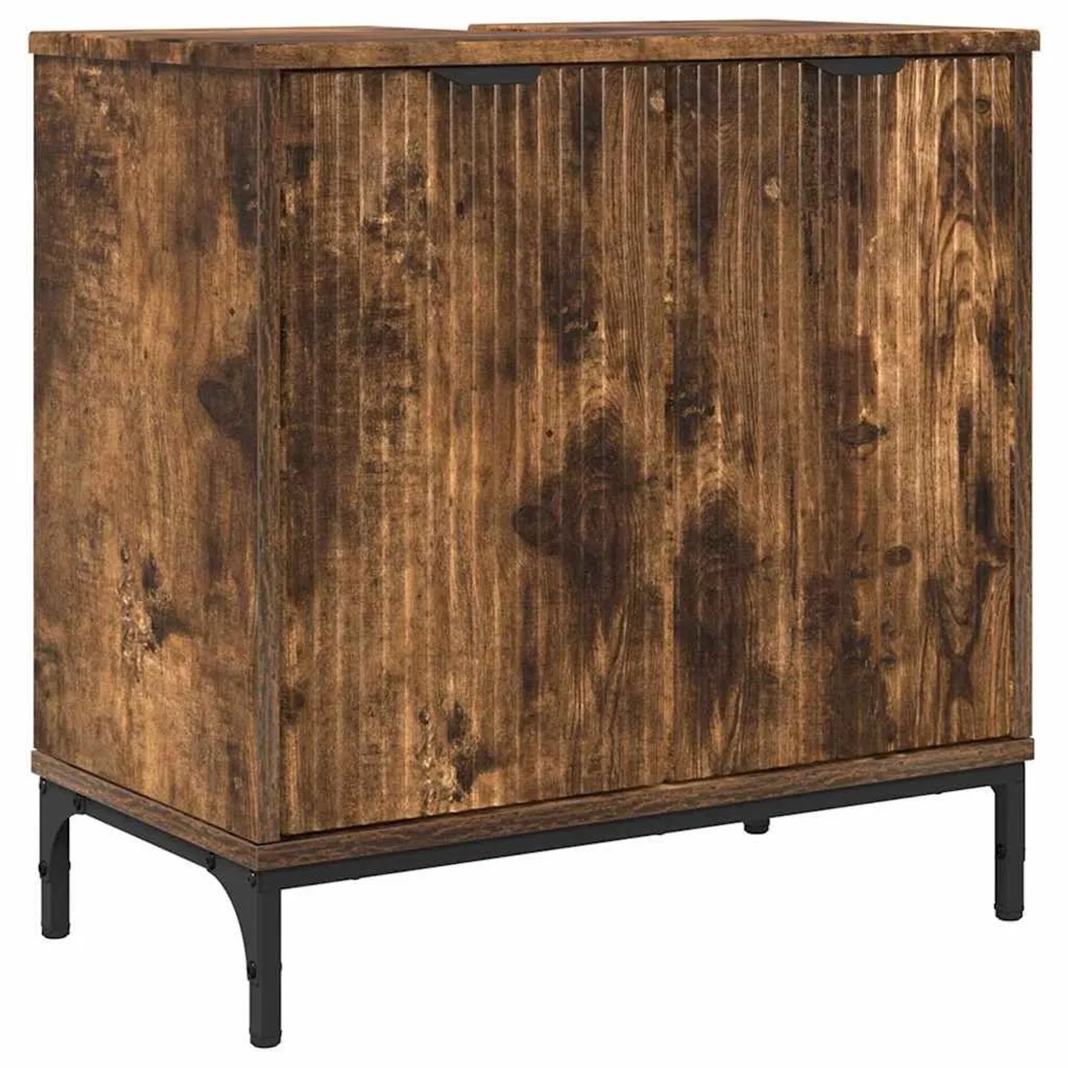 vidaXL Waschbeckenschrank Geräucherte Eiche 60,5 x 33,5 x 61 cm 883419 günstig online kaufen