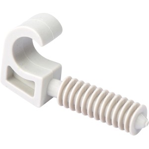 Weiße Steckschelle (7-12mm) zur Kabel- und Rohrbefestigung, 25er Pack.