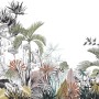 Rasch Digitaltapete Tropical House: Fototapete mit Dschungelmotiv in Dunkelgrün, 3x4 m.