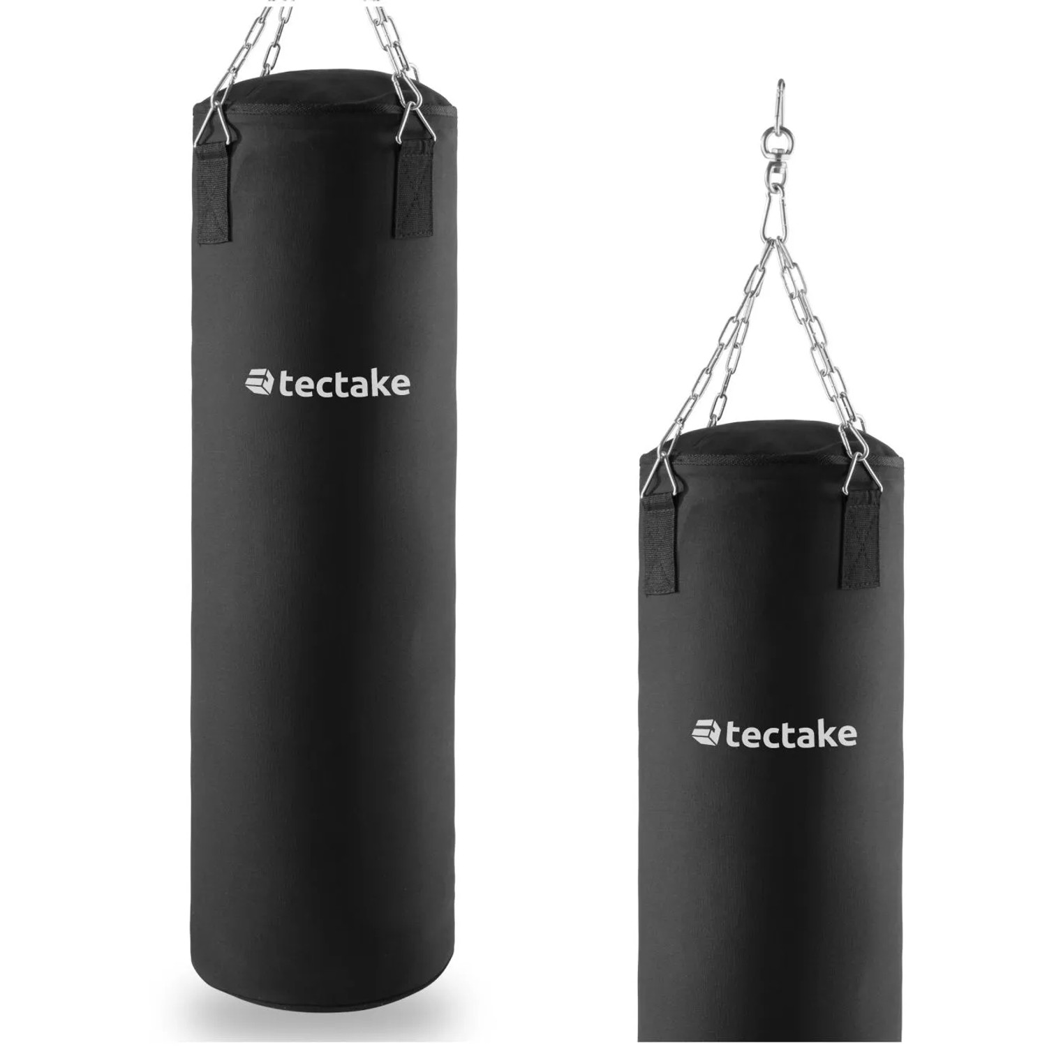 Tectake Boxsack  Gefüllt  Hängend 25 kg  28 x 28 x 105 cm Schwarz