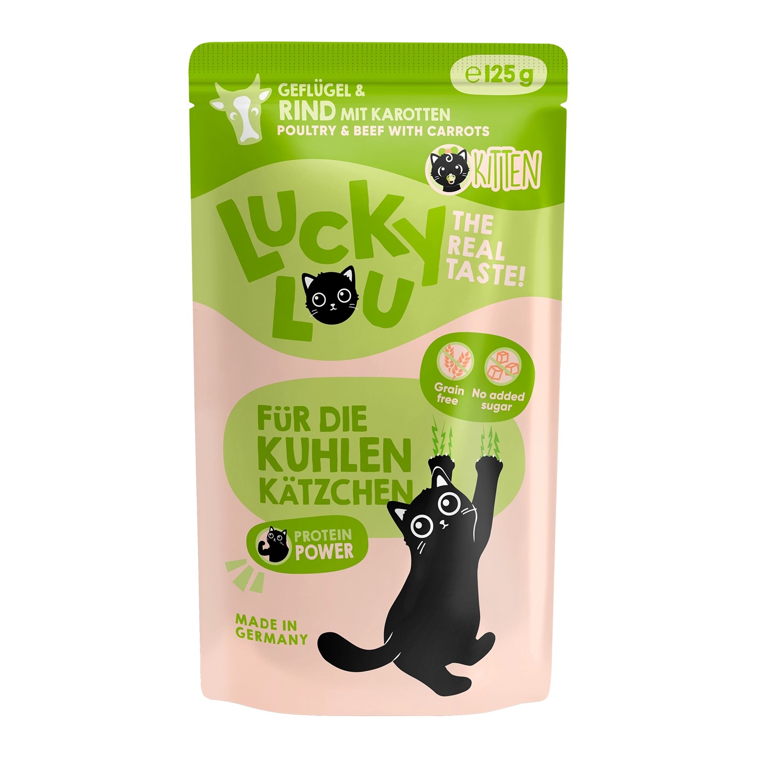 Lucky Lou Katzen-Nassfutter Lifestage Kitten Geflügel & Rind 125 g