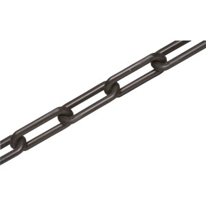 Schwarze Kunststoffkette, 10 mm stark, als Meterware für Absperrungen und Markierungen.