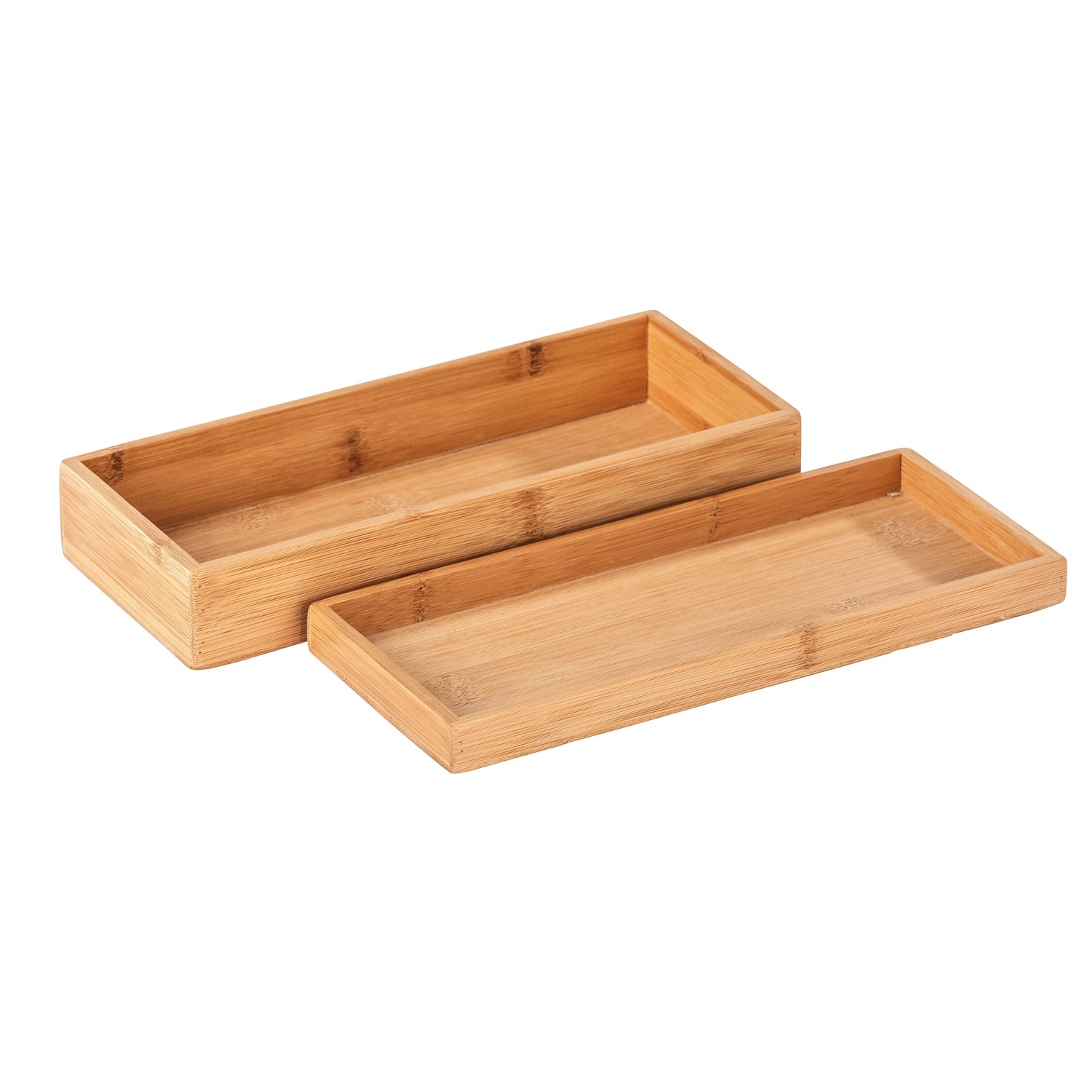 Wenko Bambus Box Terra mit Deckel, 24x6x10cm, zur Aufbewahrung im Bad oder als Organizer.