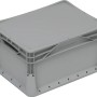 Graue Eurobox-System Box (40x30x22 cm) mit Vollwand. Aufbewahrungsbox für modulare Systeme.