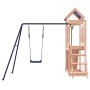 vidaXL Spielturm aus Douglasie mit Schaukel, Kletterrampe und Leiter für Kinder.