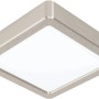 Eckige, nickelmatte Eglo LED Aufbauleuchte Fueva 5 für Decke oder Wand mit warmweißem Licht.