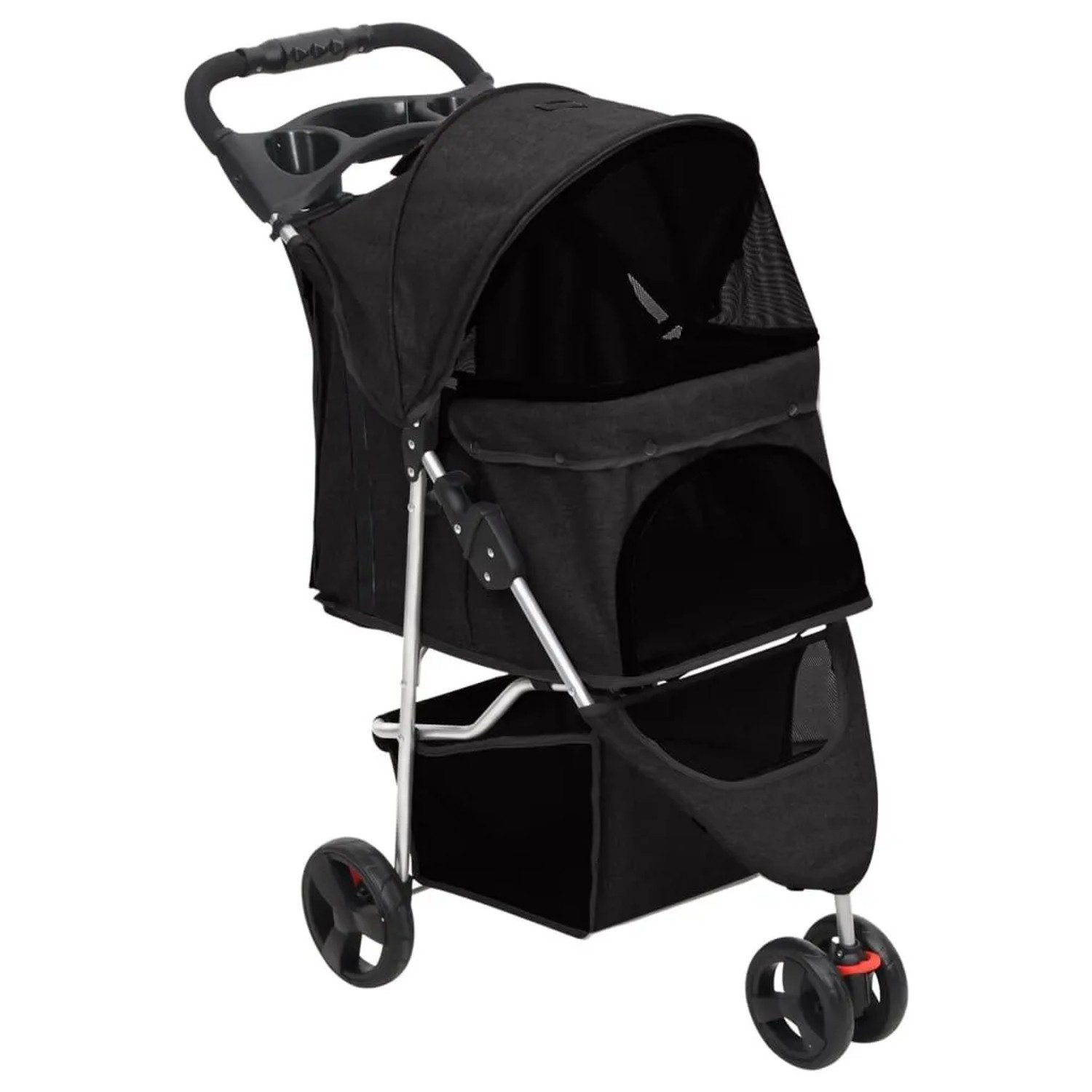 vidaXL Hundewagen Faltbar Schwarz 80x46x98 cm Oxford-Gewebe 172196